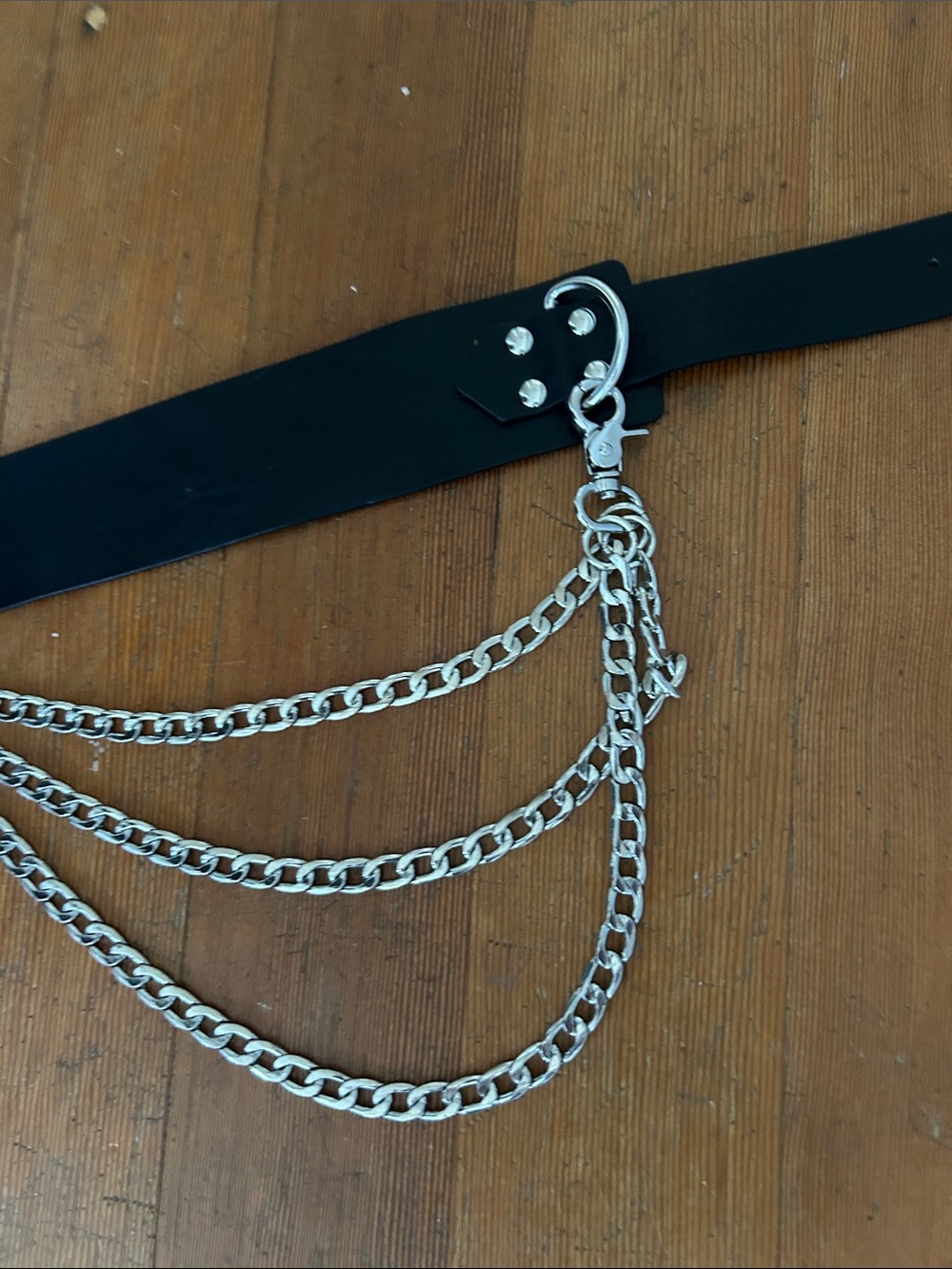 Midnight Hour Black Chain Draped Wide Belt goth industrial whimsycore - Picture 6 of 8